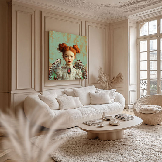 Canvas Anne aan wand in klassiek herenhuis