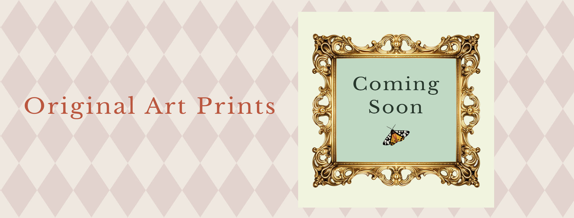 Banner met tekst in lijst coming soon