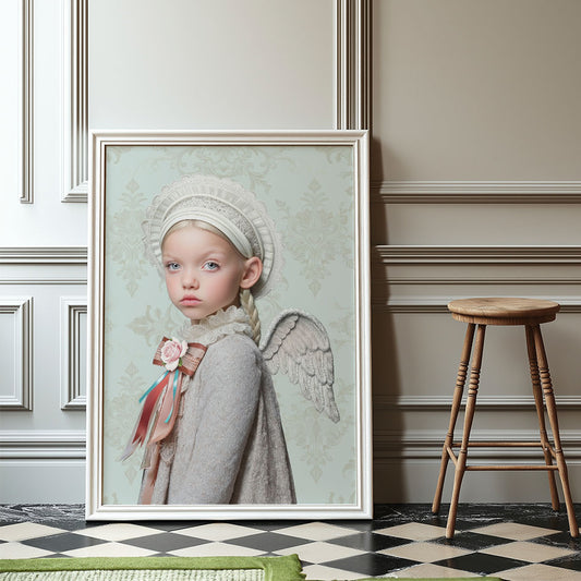 Art Print Carmen in lijst op de grond tegen lambrisering