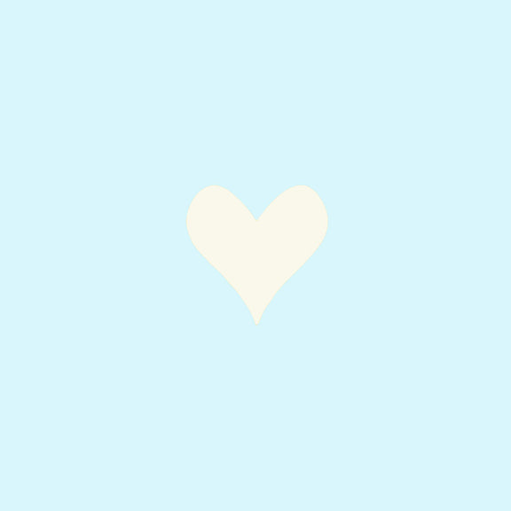 Blauw vlak met wit hart
